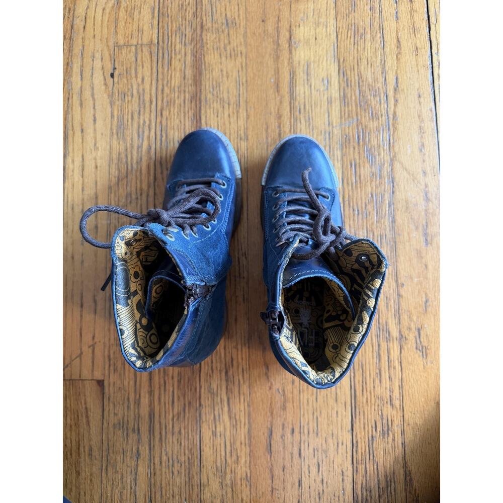 FLY London Boots Womens Size 8 Blue Leather Suede Lace Up Ankle Zip P143689003 - Picture 11 of 11